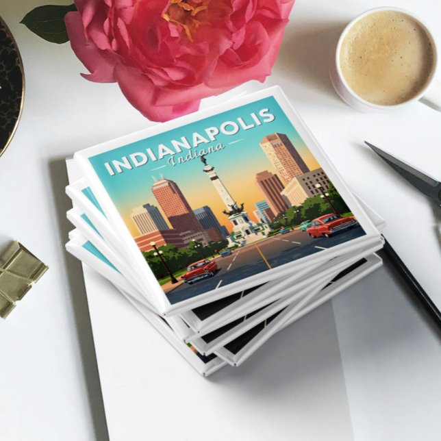 Imã Vintage Indianapolis Indiana (Criador carregado)