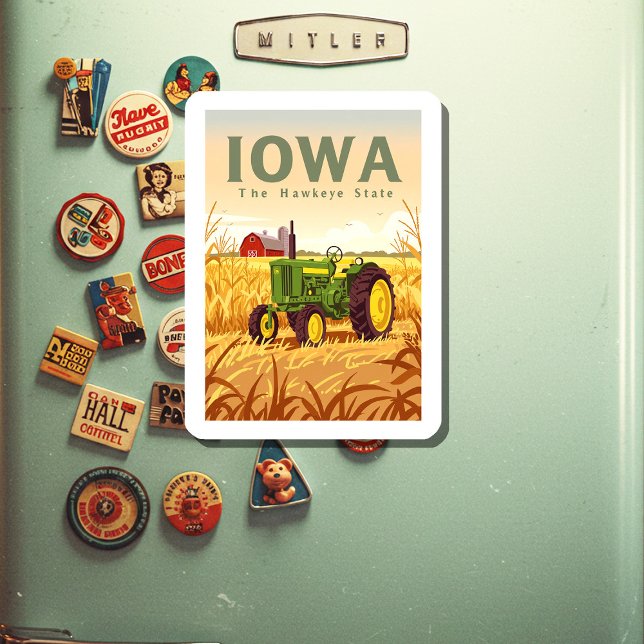 Ímã Vintage Iowa (Criador carregado)