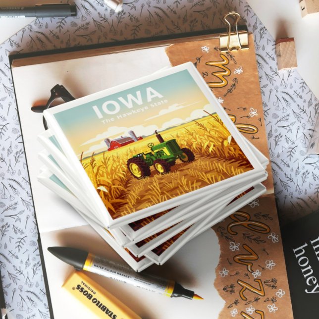 Imã Vintage Iowa (Criador carregado)