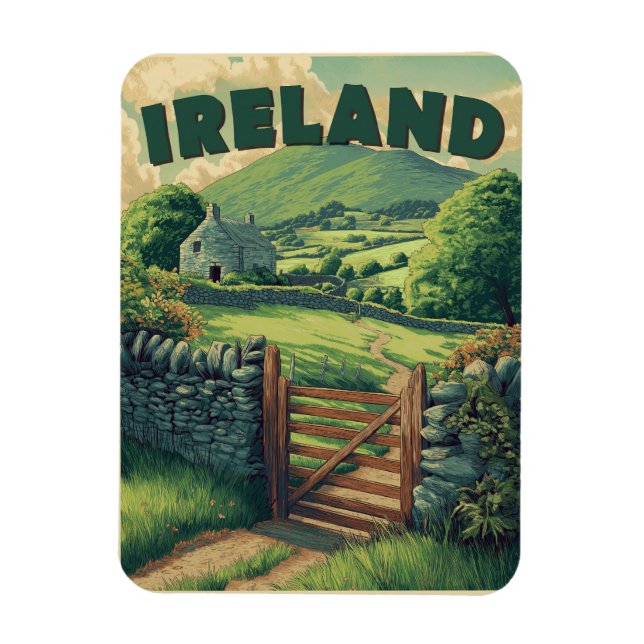 Ímã Vintage Ireland Countryside (Vertical)