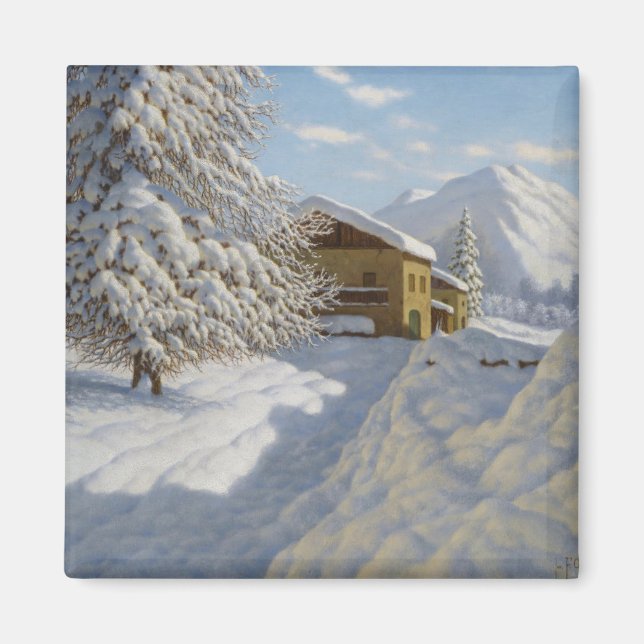 Imã Vintage Ivan Choultse — Paisagem de inverno (Frente)
