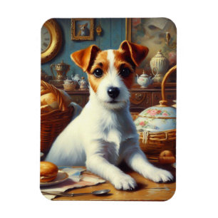 Ímã Vintage Jack Russell Terrier Painting