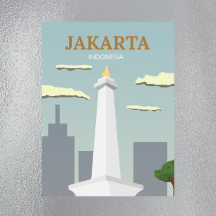 Ímã Vintage Jakarta Indonesia Viagem Magnet