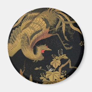 Imã Vintage Japonês Phoenix Gold Black Bird