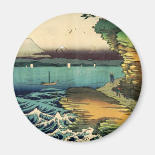 Imã Vintage Japonês Ukiyo-e Mt. Fuji 房 州 保 田