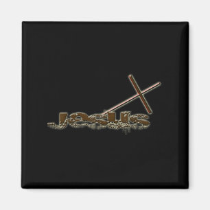 Imã Vintage Jesus Cristo O Design Cruzado
