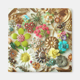 Imã Vintage Jewels Floral Magnet