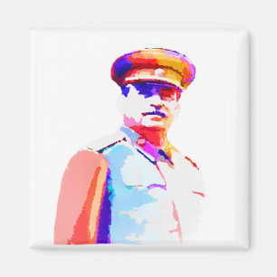 Imã Vintage Joseph Stalin WW2 Rússia Ditador Colorido