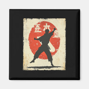 Imã Vintage Karate - Silhouette Afetada - Japão Mart