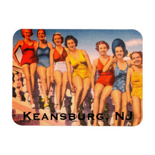 Ímã Vintage Keansburg, NJ Beach Scene - Jersey Shore