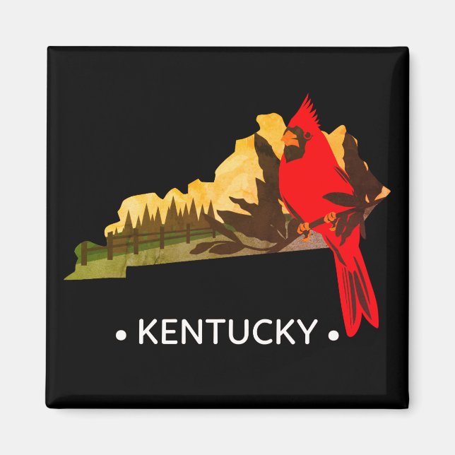 Imã Vintage Kentucky State Magnet (Frente)