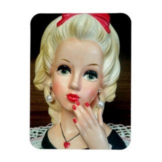 Ímã Vintage Lady Head Vase Teen Hearklace