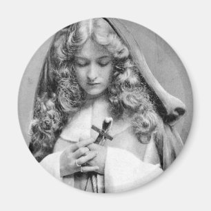 Imã Vintage Lady With Cross