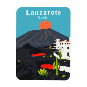 Ímã Vintage Lanzarote Espanha Souvenir