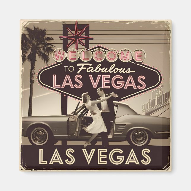 Imã Vintage Las Vegas USA (Frente)