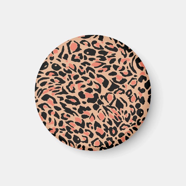 Imã Vintage Leopard Pattern Design (Frente)