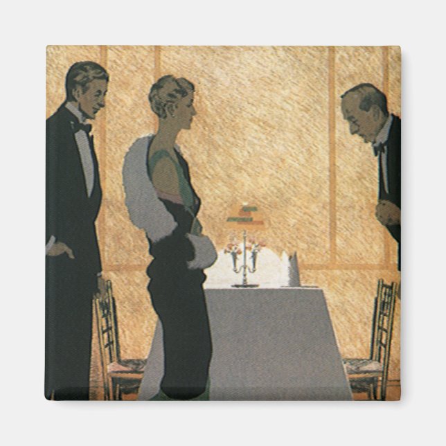 Imã Vintage Love and Romance, Casal Elegante Janto (Frente)