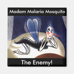 Imã Vintage Madam Malaria Mosquito