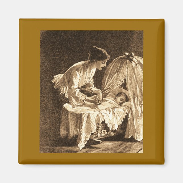 Imã Vintage Mãe e Bebê (Frente)