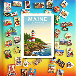 Ímã Vintage Maine