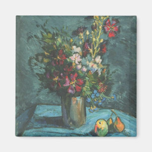 Imã Vintage Mallows: Black Background Flowers Pink
