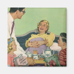 Imã Vintage mamãe serviu café da manhã na cama por 