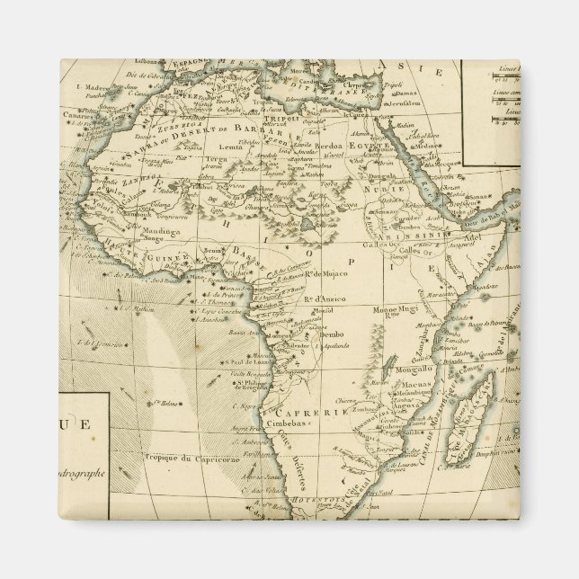 Imã Vintage Map of Africa (Frente)