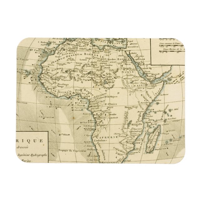 Ímã Vintage Map of Africa (Horizontal)