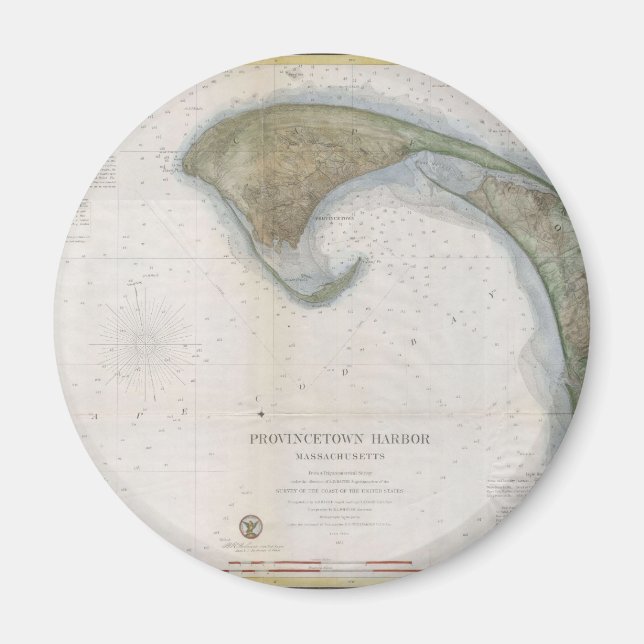 Imã Vintage Map of Provincetown (Frente)