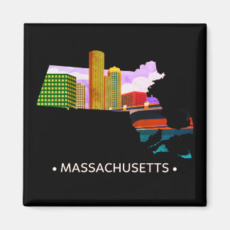 Imã Vintage Massachusetts State Magnet
