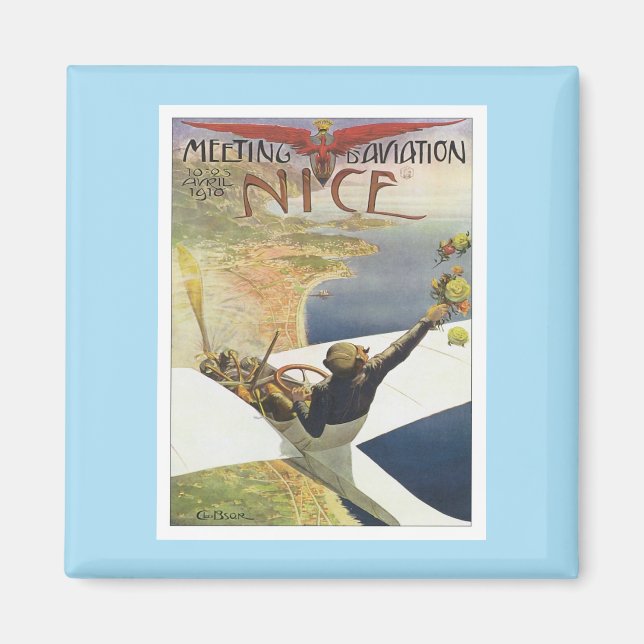 Imã Vintage Meeting D'Aviation Nice Magnet (Frente)