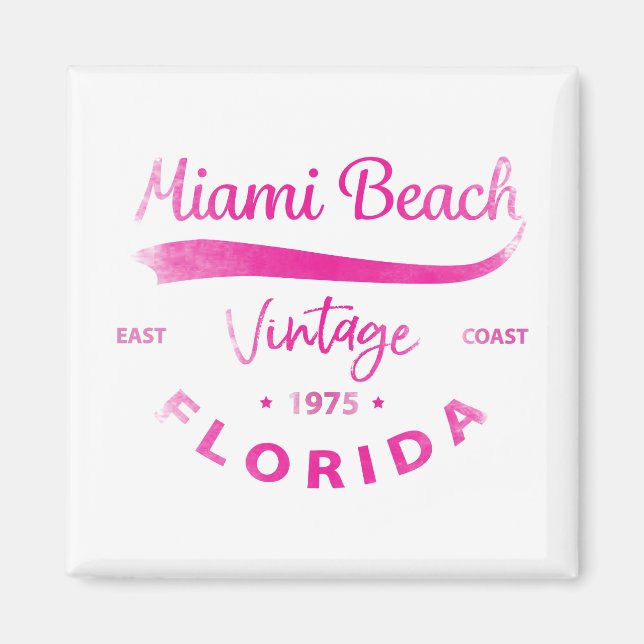 Imã Vintage Miami-Beach, Flórida, Costa Leste (Frente)