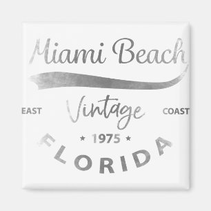 Imã Vintage Miami-Beach-Florida Logo Grey