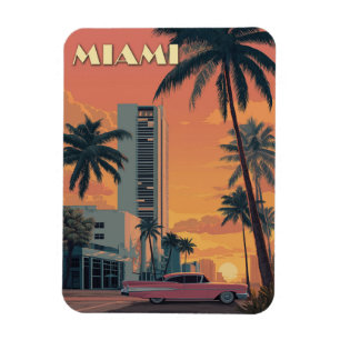 Ímã Vintage Miami Florida Viagem