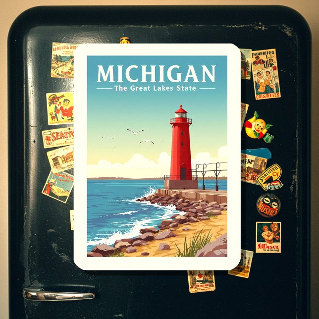 Ímã Vintage Michigan (Criador carregado)