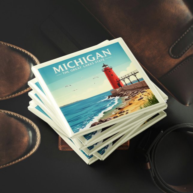 Imã Vintage Michigan (Criador carregado)