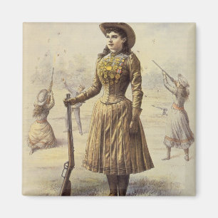 Imã Vintage Miss Annie Oakley, Cowgirl Ocidental