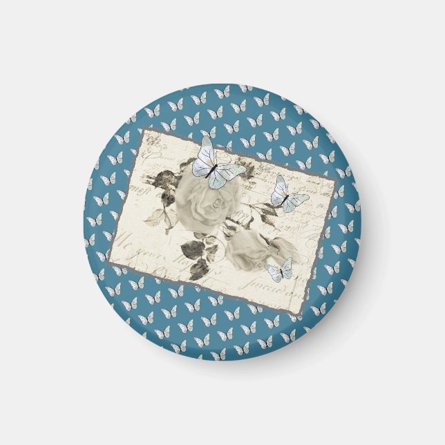 Imã Vintage mit Schmetterlingen (Frente)