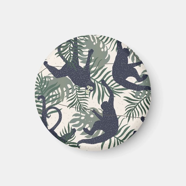 Imã Vintage Monkey Pattern (Frente)