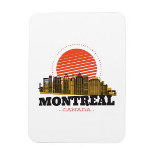 Ímã Vintage Montreal Canada Skyline