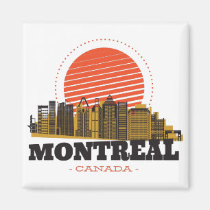Imã Vintage Montreal Canada Skyline