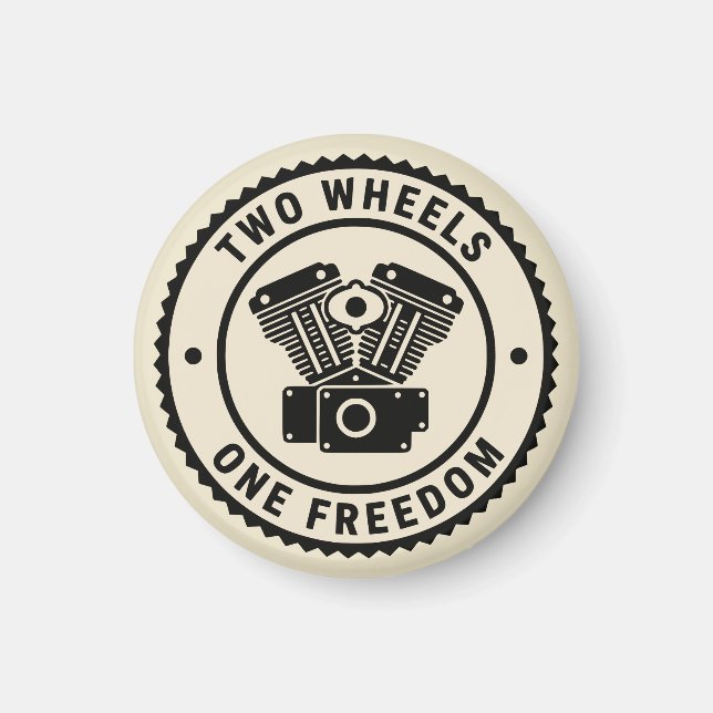 Imã Vintage Motorcycle Engine Freedom Emblem (Frente)