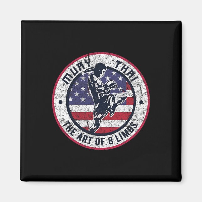 Imã Vintage Muay Thai Karate Boxing Martial Arts (Frente)