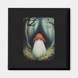 Imã Vintage Mushroom Ghost Halloween Ghost In Fore