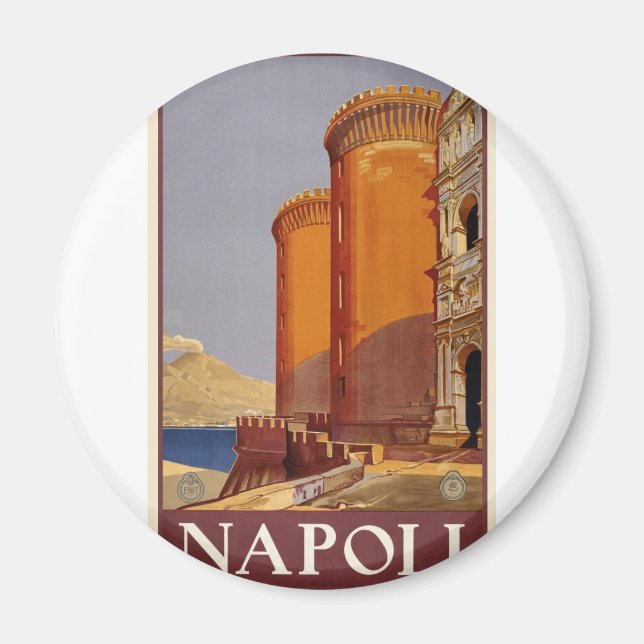 Imã Vintage Napoli Viagem (Frente)