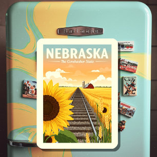Ímã Vintage Nebraska