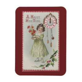 Ímã Vintage New Year Girl