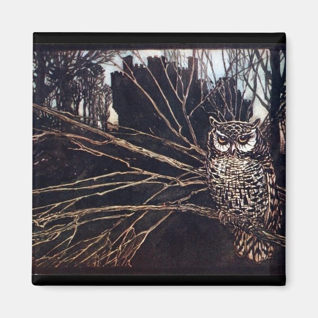 Imã Vintage Night Owl Rackham (Frente)