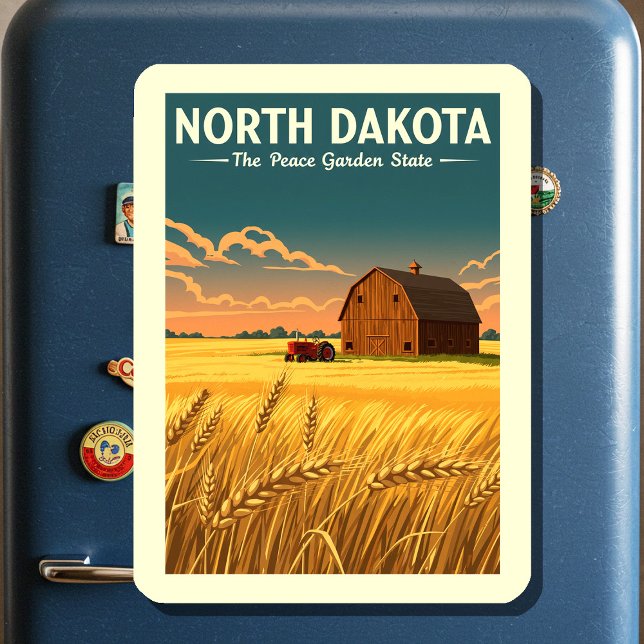 Ímã Vintage North Dakota (Criador carregado)