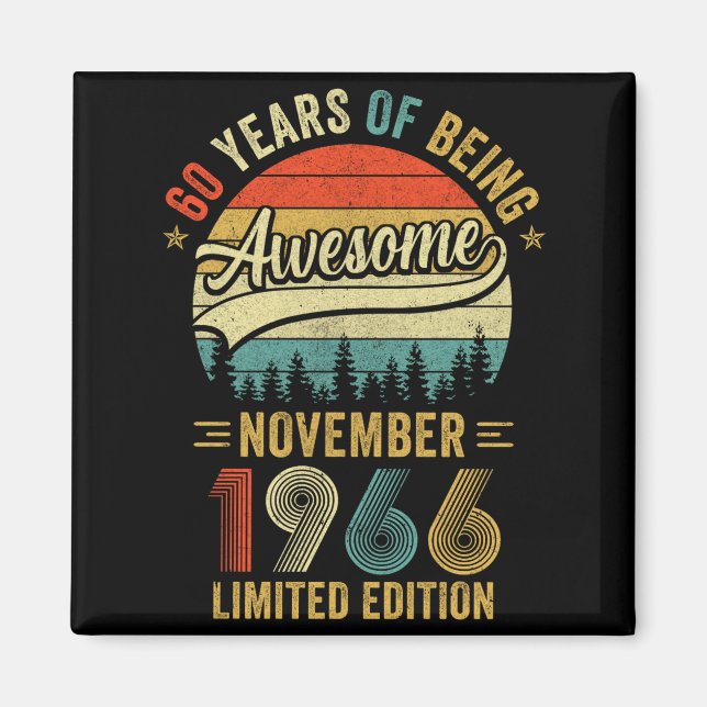 Imã Vintage Novembro 1966 60 Anos Design (Frente)